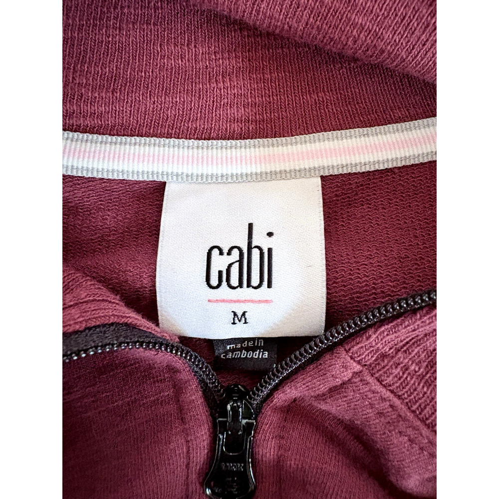 Cabi Training Jacket Size Medium | Burgundy Red Z… - image 4